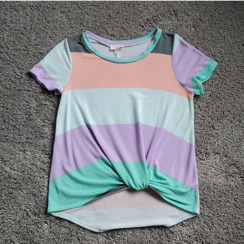 Pink Lily Tie Front Short Sleeve Tee